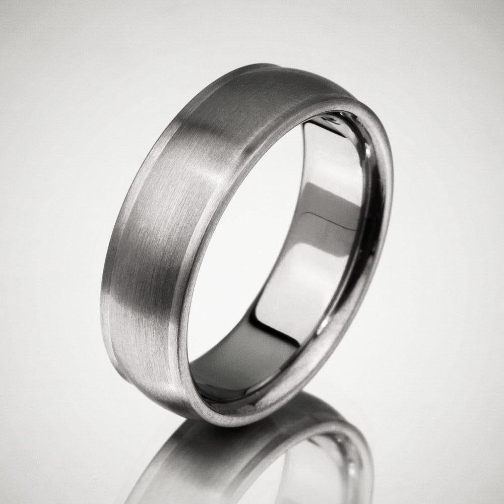 Classic Accented Dome Titanium Ring
