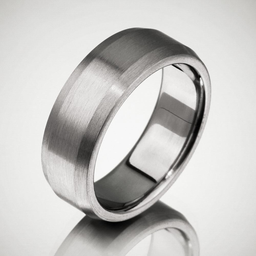 Classic Beveled Titanium Ring