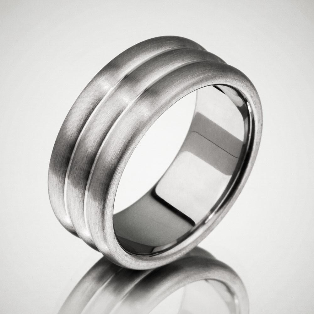Classic 3 Dome Titanium Ring